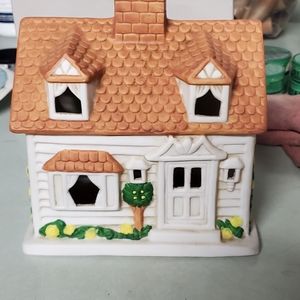 Partylite House Porcelain White Brown